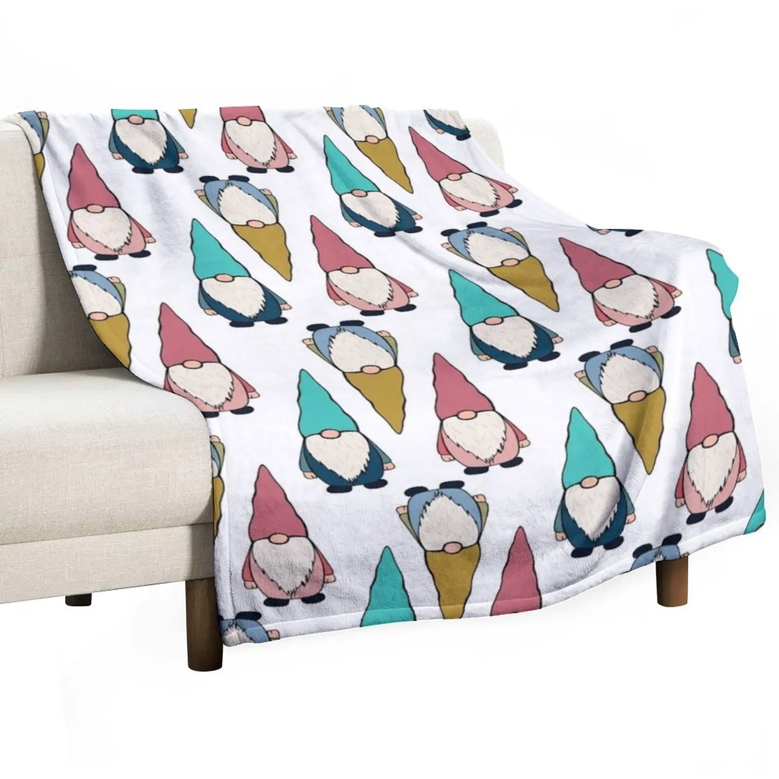 

Gnome sticker pack and pattern 1 Throw Blanket Fluffy Cozy Throw Blanket for Home Decor