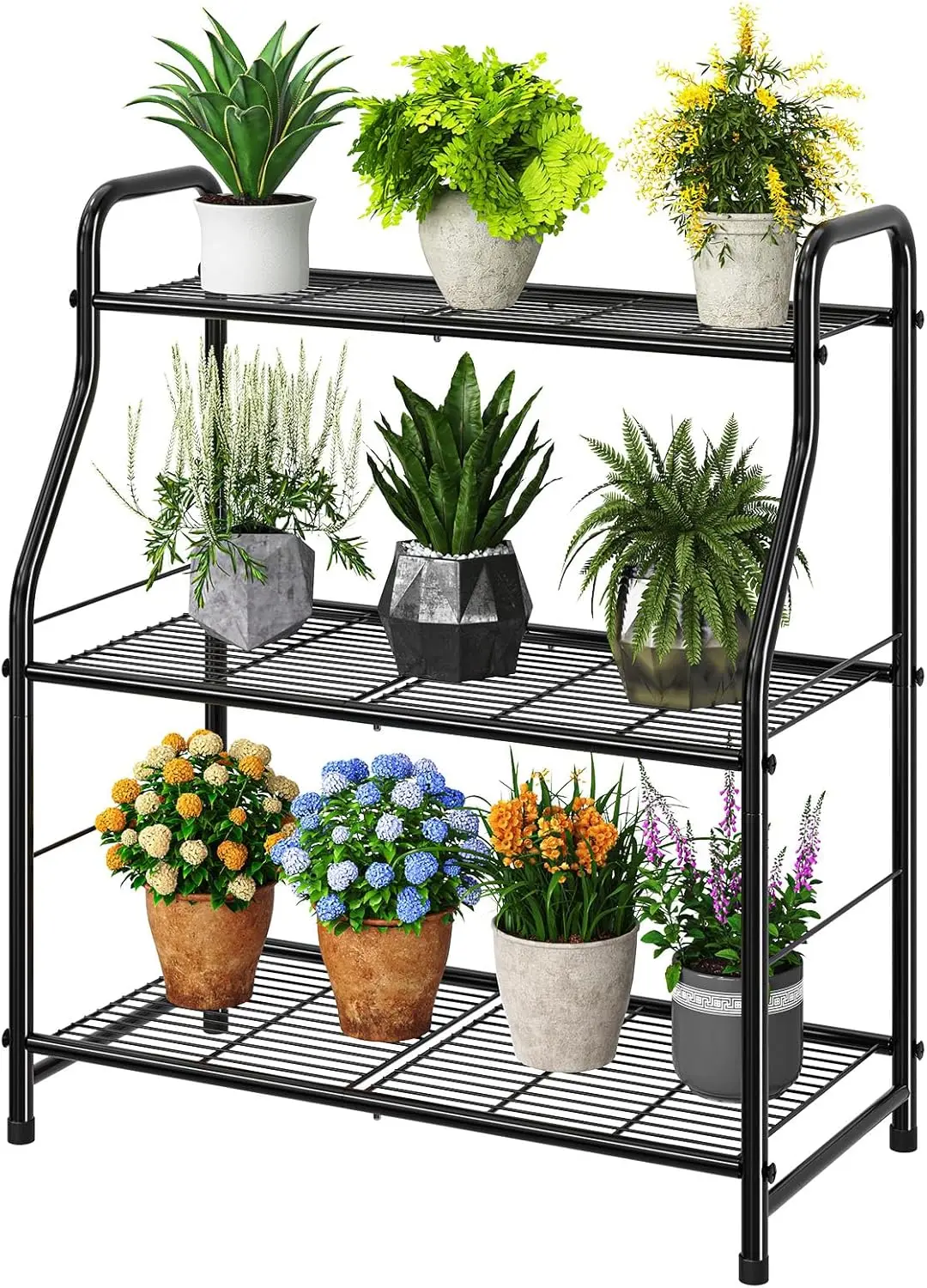 

3-Tier Metal Plant Stand for Indoor Outdoor, Large Plant Holder for Living Room Garden Balcony