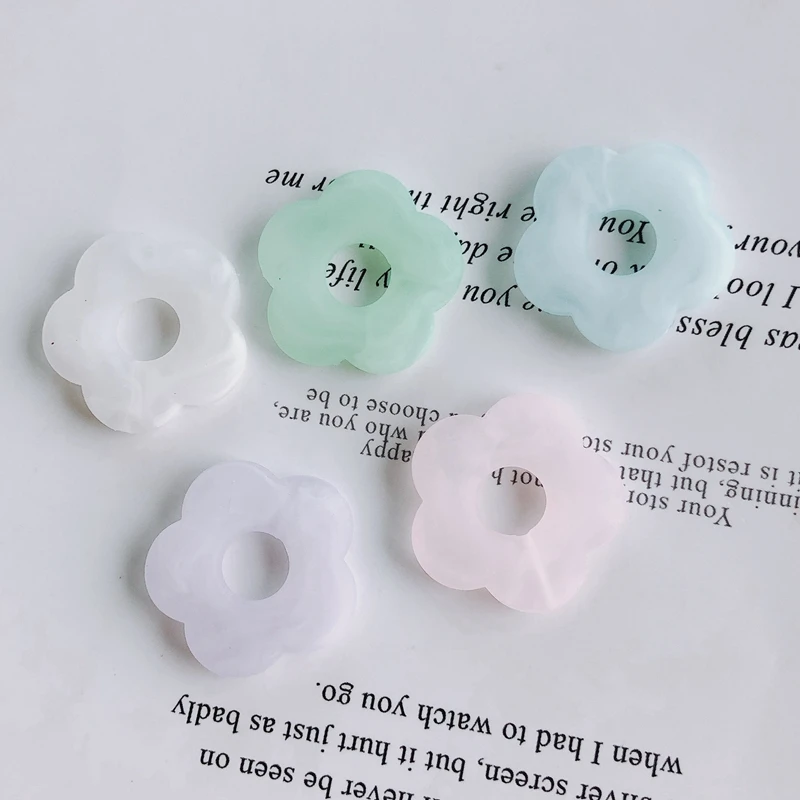 diy flower earrings earrings material handmade five-petal flower jewelry accessories hole resin frosted flower material