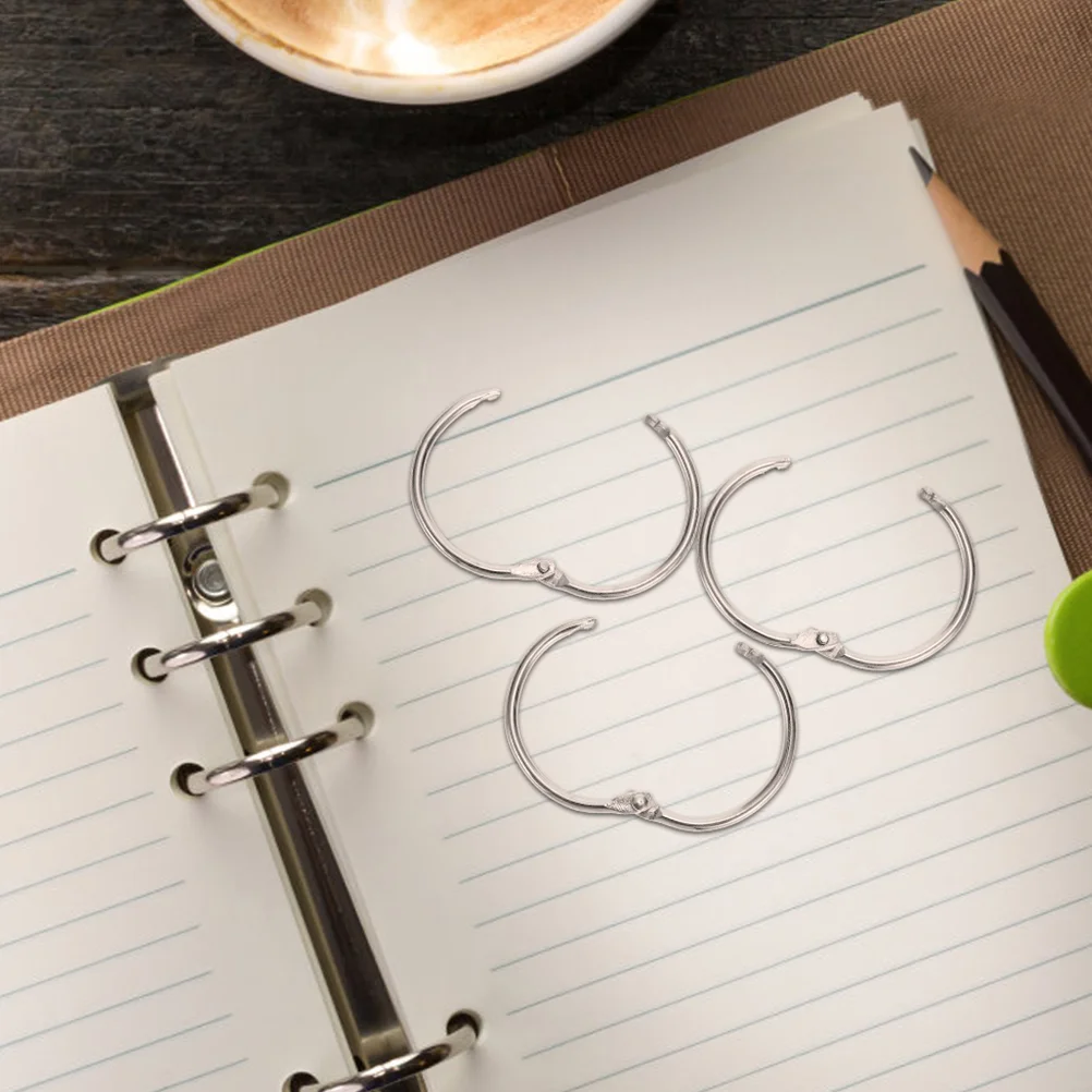 20 Pcs Ring Binder Key Clips Book Craft Rings Loose Leaf Binding Small Metal for Crafts