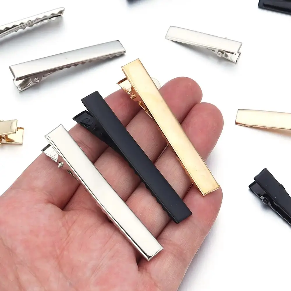 20-50pcs 20/32/40/46/55/65/75/98mm Flat Metal Single Prong Alligator Hairpin Clip Base DIY Hair Clips Jewelry Making Accessories