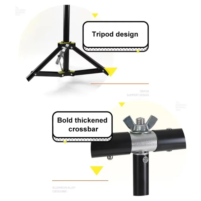 Photo studio background holder kit with 70x140cm black/white background