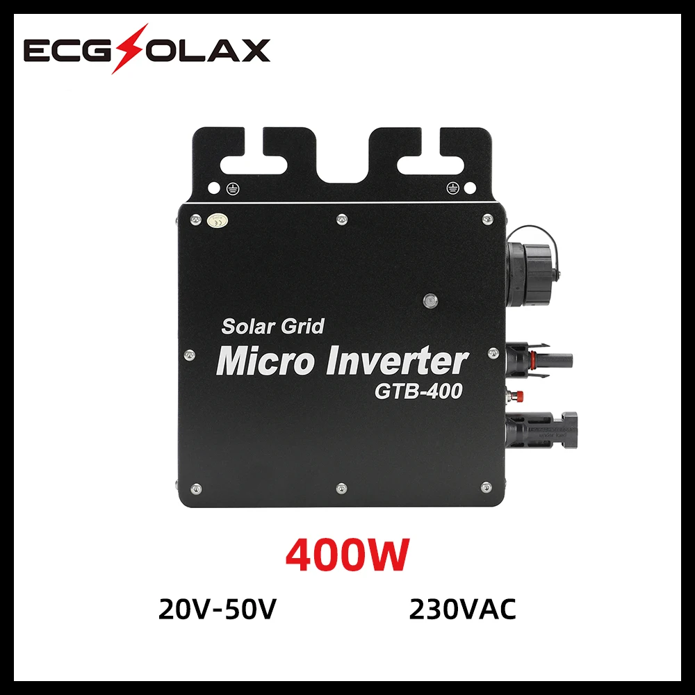 ECGSOLAX Solar Grid Micro Inverter 400W 20-50V Support Smart WIFI Monitoring 230VAC Micro Solar Inverter Pure sine Wave