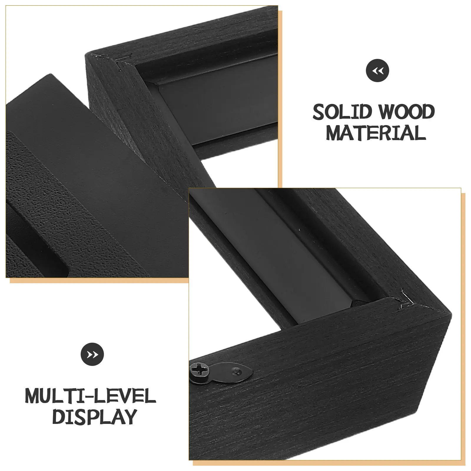 Wooden Marathon Medal Display Frame Tabletop Shadow Box Award Medal Holder Race Photo Frame Medals Display Box for Medals