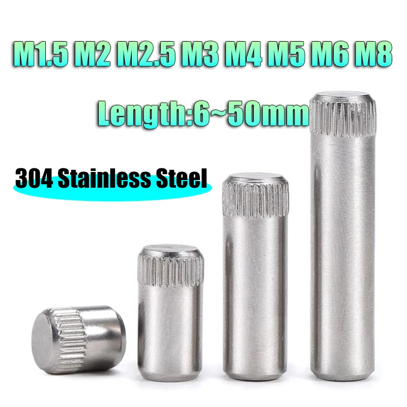 

Цилиндрический штифт с накаткой M1.5M2M2.5M3M4M5M6M8 Штифт вала из нержавеющей стали 304, штифт шарнира, игрушки, соединительная защелка, шарнир, соединительный стержень