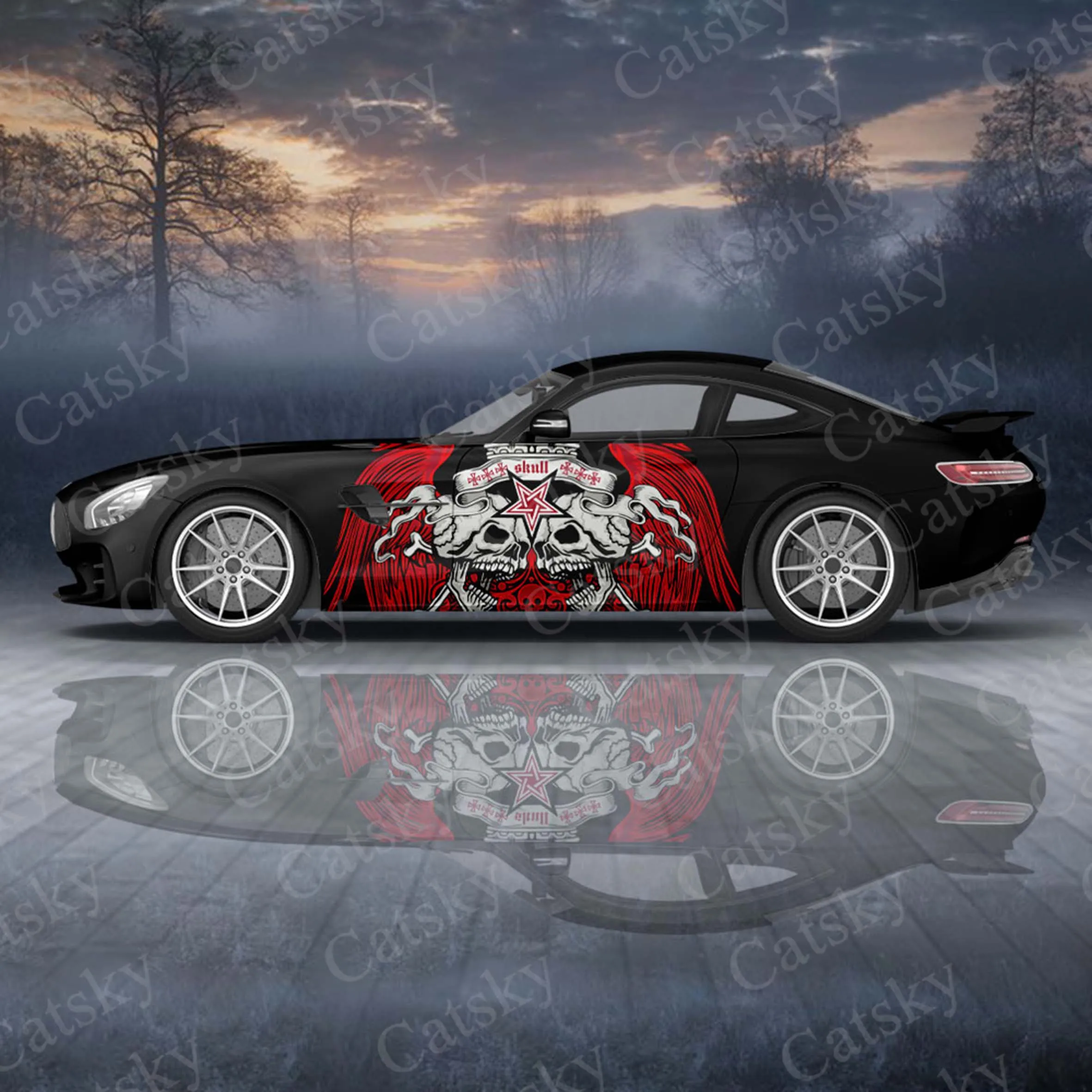 Skull 2pcs/Set Car Sticker for Universal Large  Car Sticker for Univers, Car Stickers on The Left and Right Sidesal