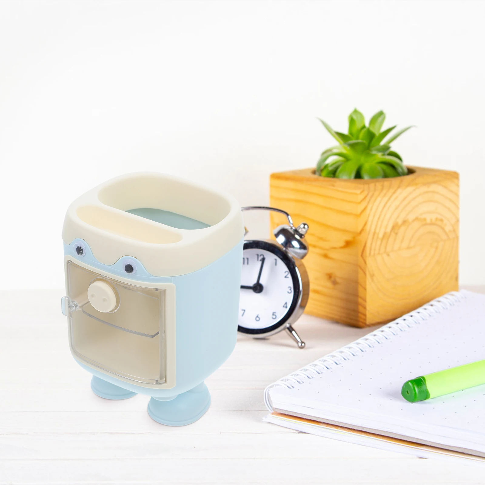

Cute Holder Stationery ganizer Grid Design Desk Kawaii Cartoon Pencil Clean Compact Lightweight Plastic