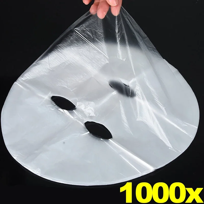 Kits desechables de película plástica para la cara, envoltura DIY de cara completa, herramienta saludable de belleza Facial, máscara limpiadora, máscaras de PE transparentes de papel