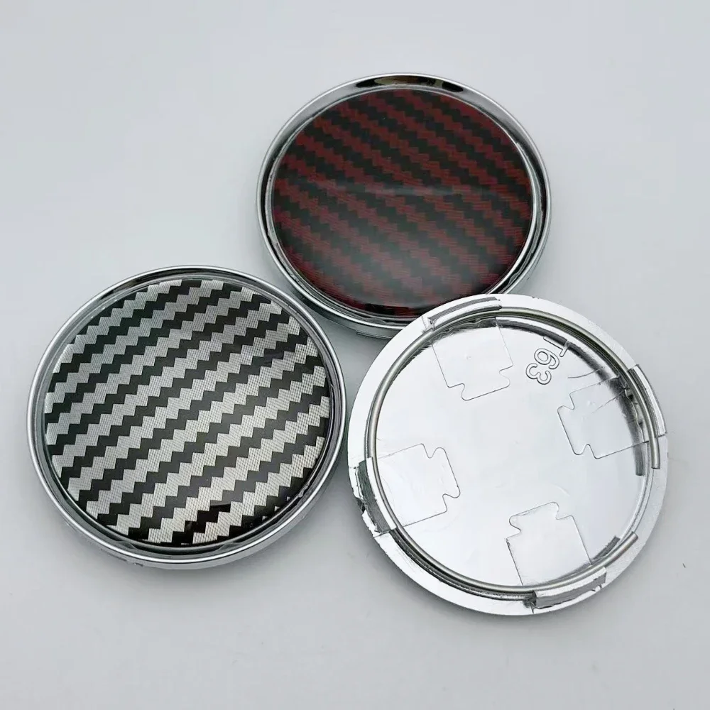 Tampas centrais da roda de carro, 4 unidades, 63mm, com resina epóxi, sem logotipo, emblema, cubo da roda, aro, fibra de carbono, emblema, acessórios para carro