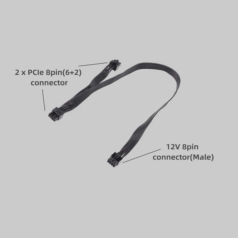 2X ATX CPU 8-Pin Male To Dual Pcie 8-Pin (6+2) Male Power Supply Cable For Corsair Modular Power Supply RM/HX/CX-M