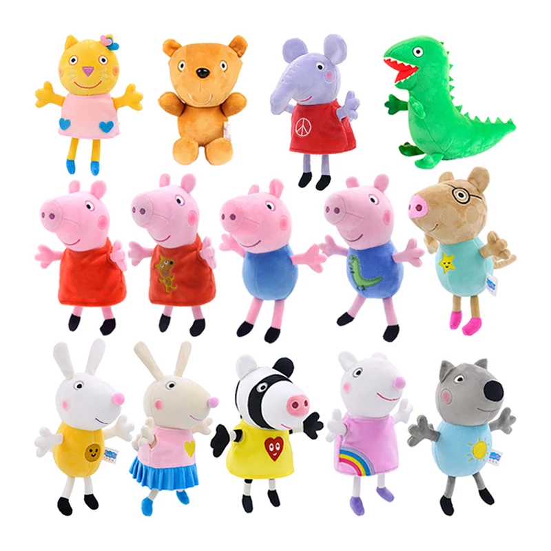 Large Set Peppa Pig George Plush Toy Friends Suyi Susi Sheep Dog Danny Large Gathering Cartoon Animal Plush Animation Child Toys