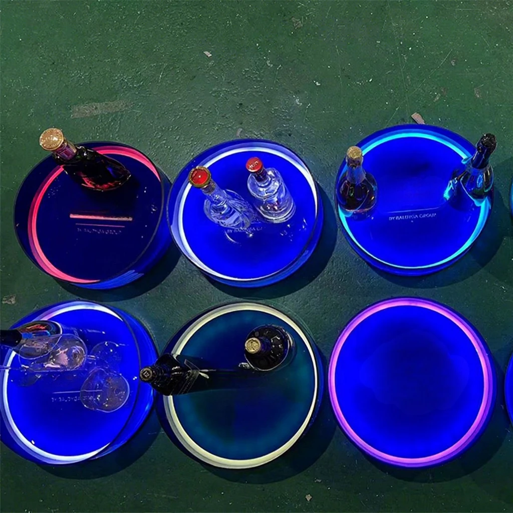 Handmade custom luxury multi-functional products hair disc LED metal cup plate beer tray