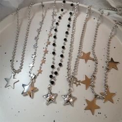 2023 Vintage Y2k Accessories Aesthetic Star Pendant Necklace for Women Cool Hip Hop Kpop Pentagram Chain Necklaces Girls Jewelry