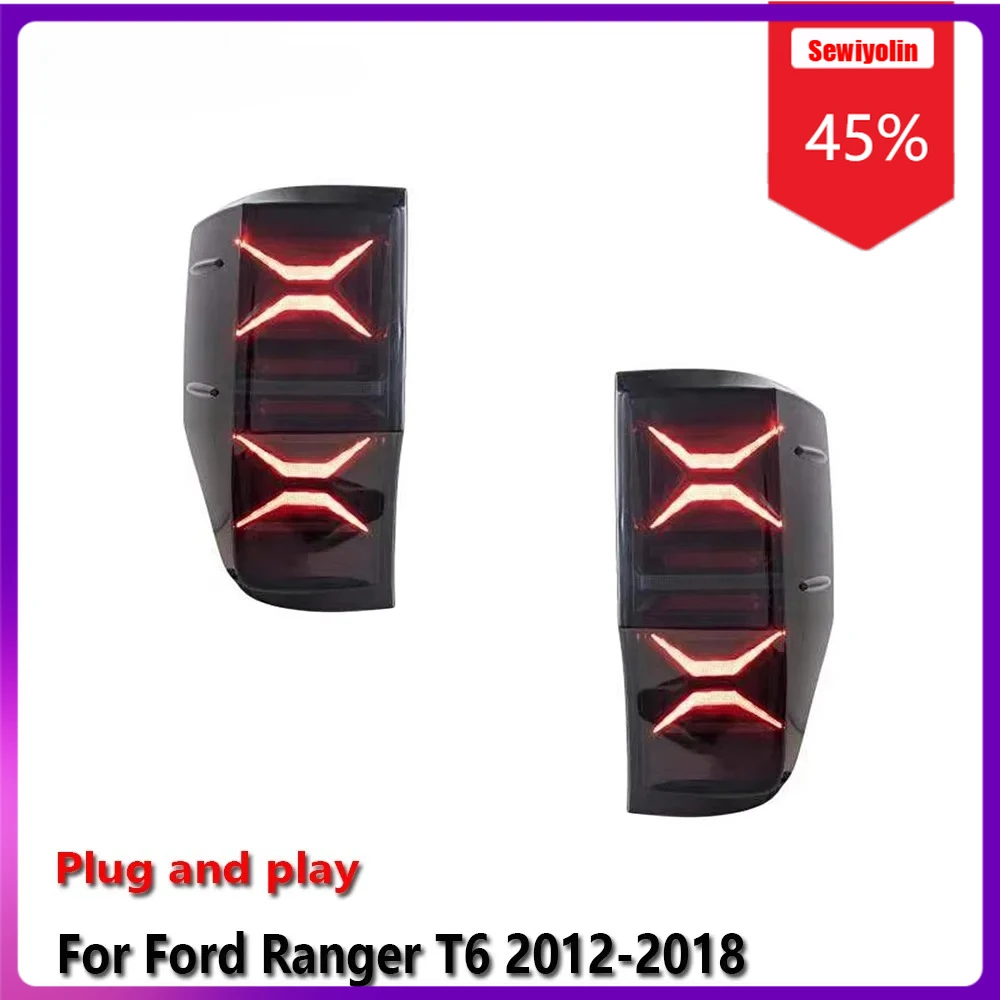 

Sewiyolin автомобильные светодиодные фонари задний фонарь в сборе для Ford Ranger T6 2012-2018 авто противотуманные DRL тормозной указатель поворота