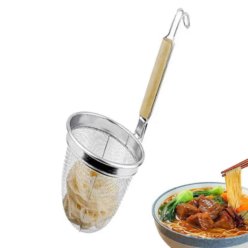 

Food Strainer For Noodles Cooking Strainer Basket For Noodles Noodle Strainer With Wood Handle For Home Restaurant Apartment