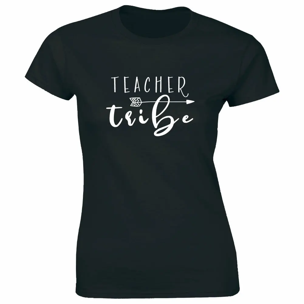 

Teacher Tribe with Arrow Image Black T-Shirt for Women