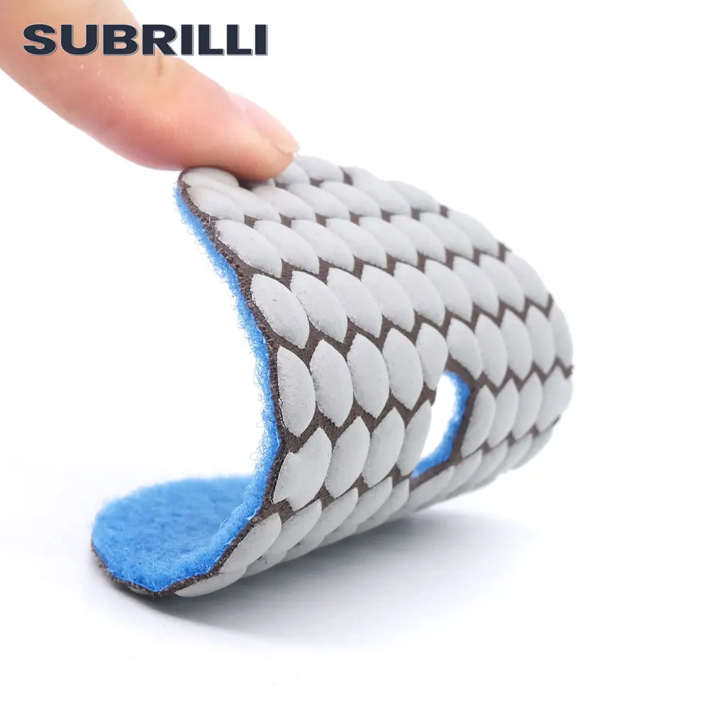 SUBRILLI 3pcs 4"/100mm Diamond Dry Polishing Pads For Marble Granite Flexible Pad Diamond Grinding Disc Sanding Polisher Pad