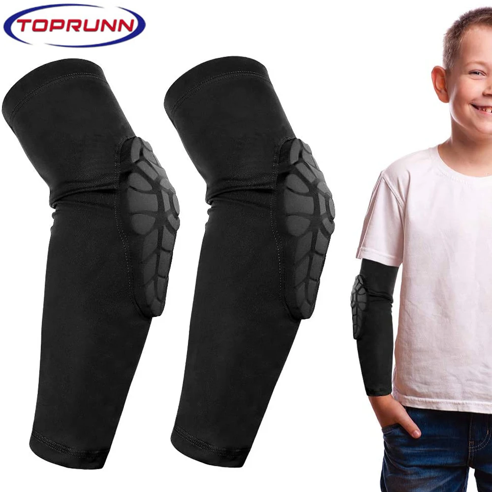 

Kids/Youth 5-15 Years Sports Honeycomb Compression Elbow Pads Guards Protective Gear for Basketball,Football,Volleyball,Cycling.