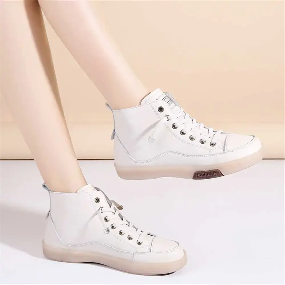 Summer Long Barrel High Top Sneakers Woman Sneakers Woman Sports Boots Shoes Flat Booty Woman Snaeaker Shose Top Grade