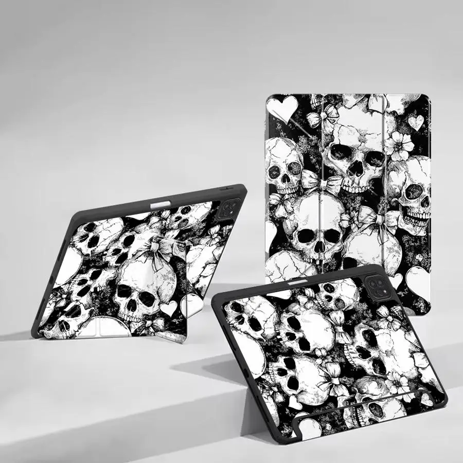 Cool Skull Head Holder Cover Tablet Case For iPad Air 4 5 M3 M2 1 2 M4 11inch Pro 2025 Mini 6 7 Pro 11th 10th 9th 8th 7th