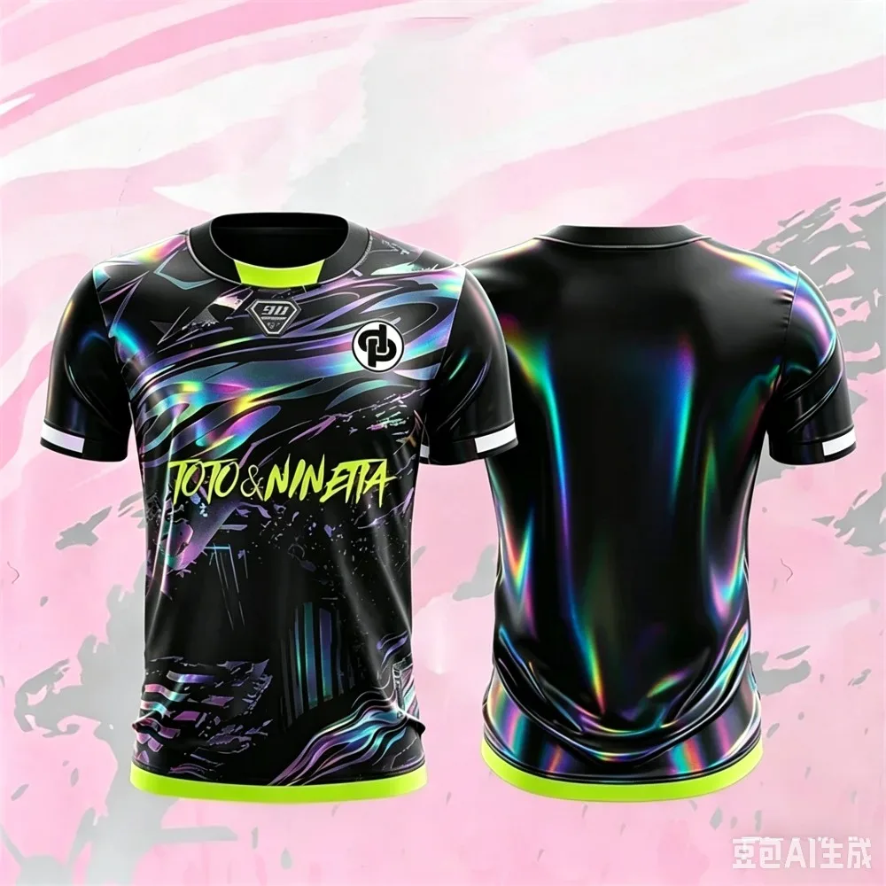 Tenue d'été pour enfants imprimée en 3D, motif 90 minutes, maillot de football, t-shirt, séchage rapide, respirant, adapté à un usage quotidien