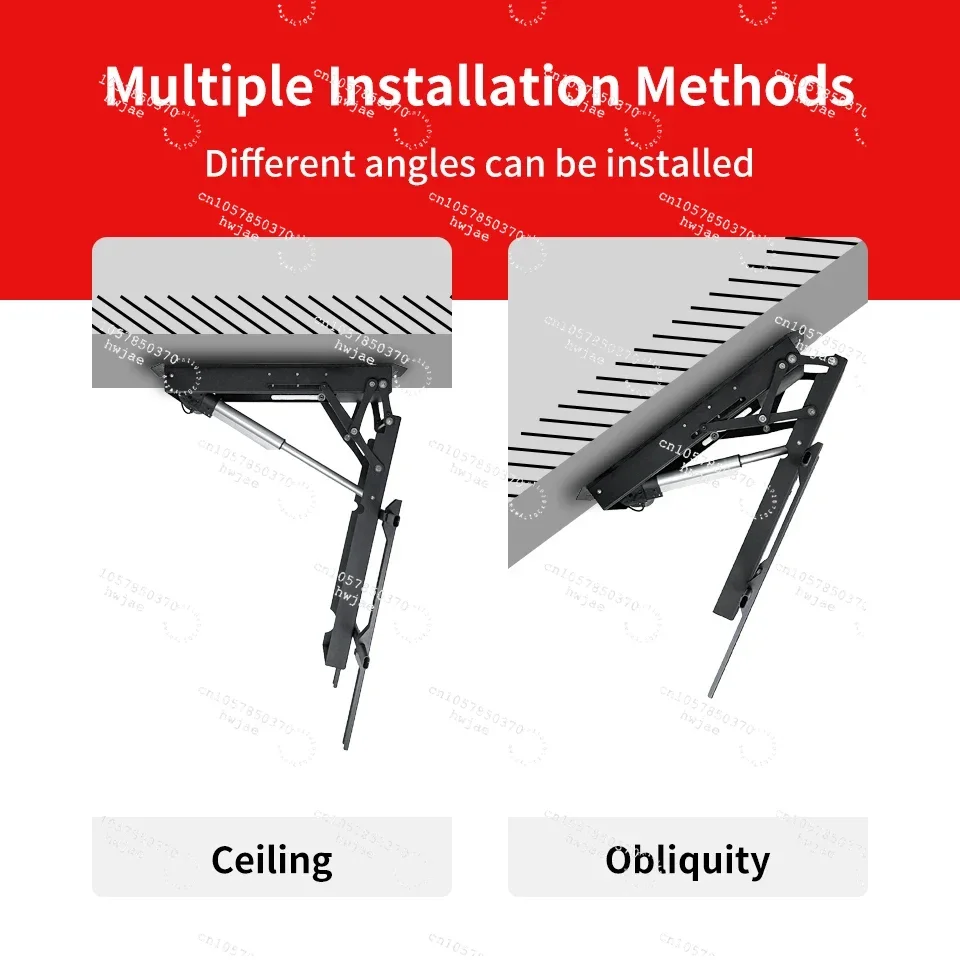 Electric Ceiling TV Mount for Pitched Roof with Remote Controller Motorized Flip down Design Fits 32-75 Inch Flat Screen TVs