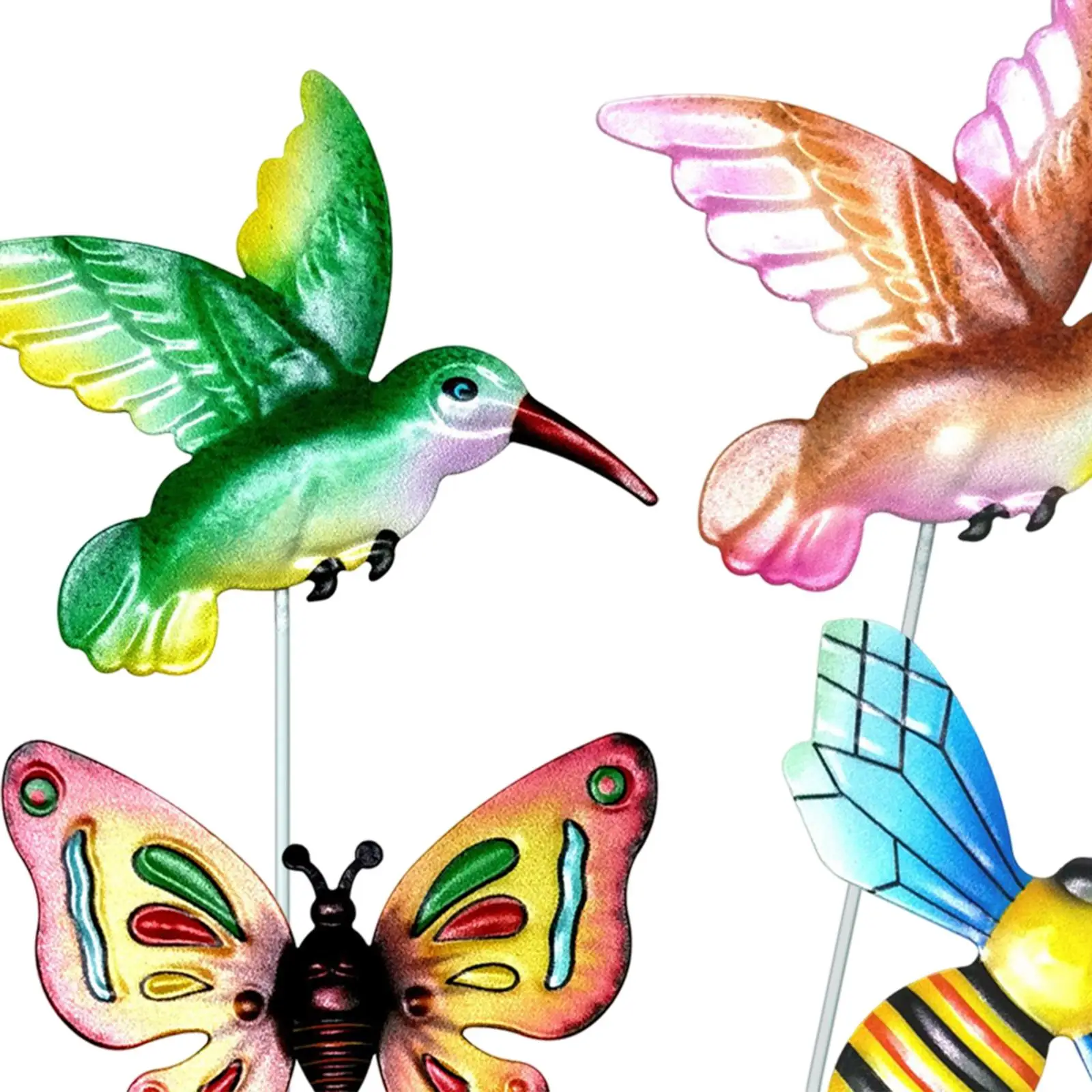 5 Piezas de Decoración para Macetas, Estacas de Jardín con Forma de Mariposa, Colibrí y Libélula, para Macetas, Jarrones y Caminos