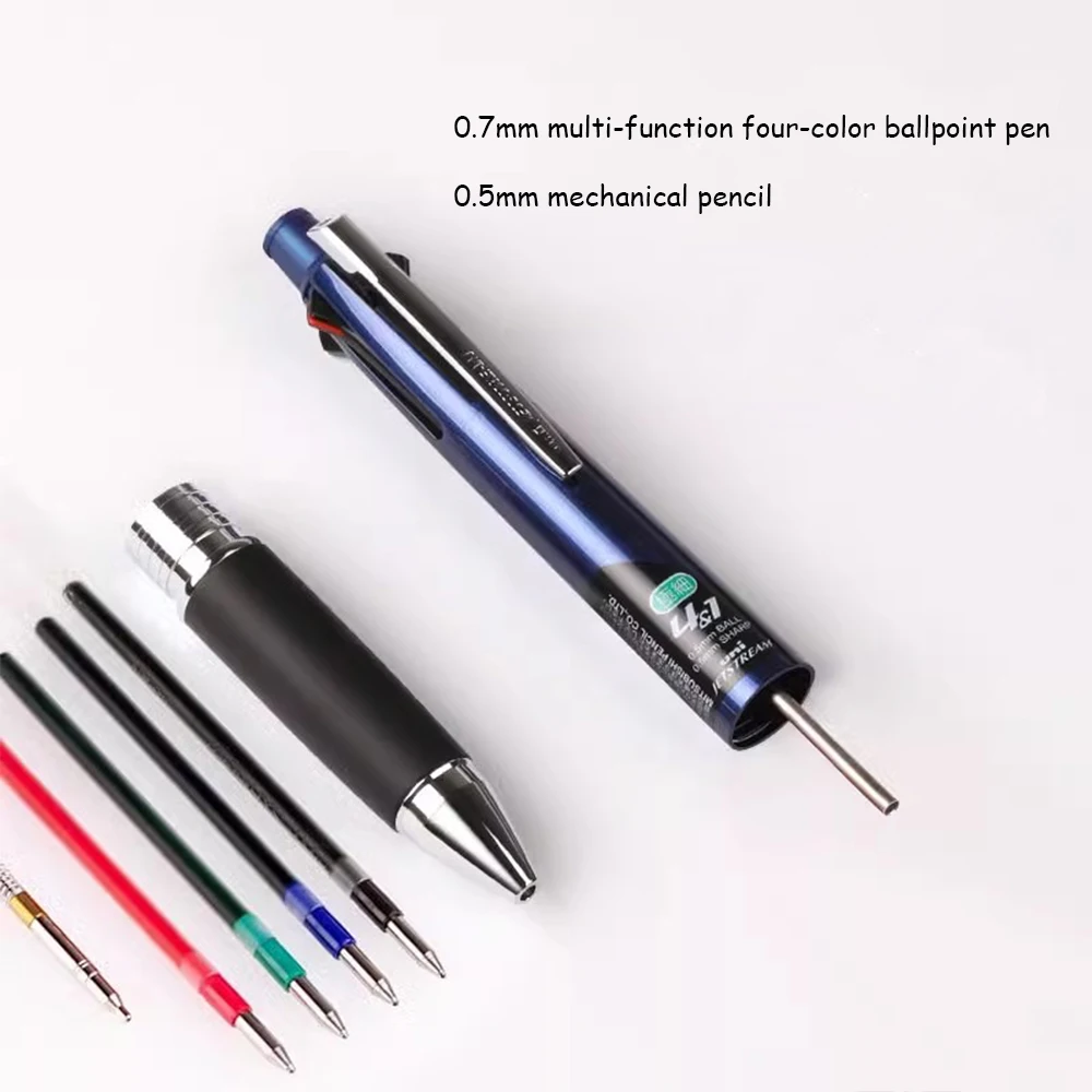 Japan UNI JETSTREAM Multi-function Pen 4 Color Ballpoint Pen+Pencil MSXE5-1000 Anti Fatigue Smooth 0.5/0.7mm  Stationery