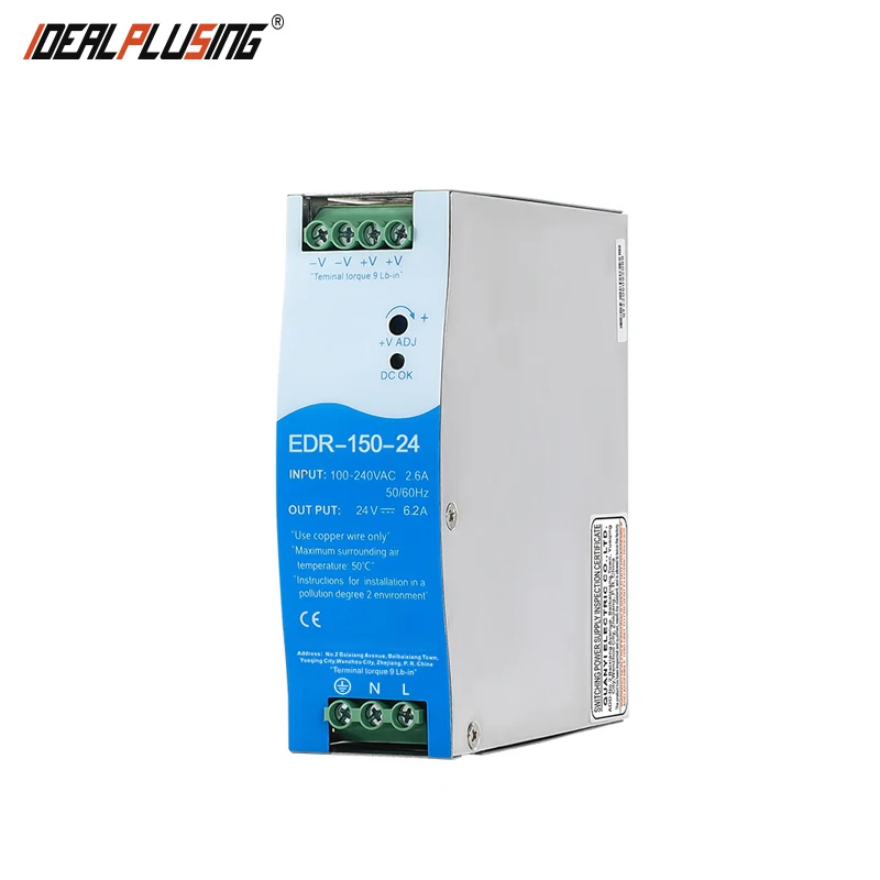 12V 24V 36V 48V 10A 5A 3.3A 2.5A Din rail power supply power switch connection switch mode power supply applications