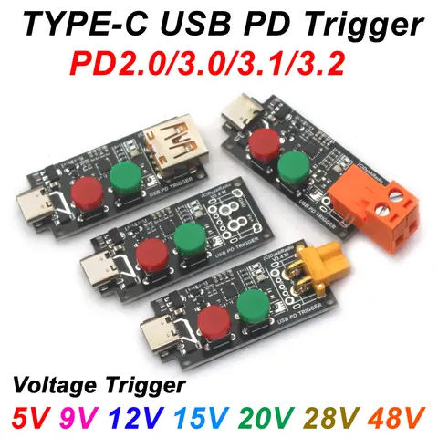 240W 5A TYPE-C USB PD/QC Voltage Trigger Fast Charge PD2.0/3.0/3.1/3.2 Decoy 5V 9V 12V 15V 20V 28V 48V PD TO DC Adapter charging