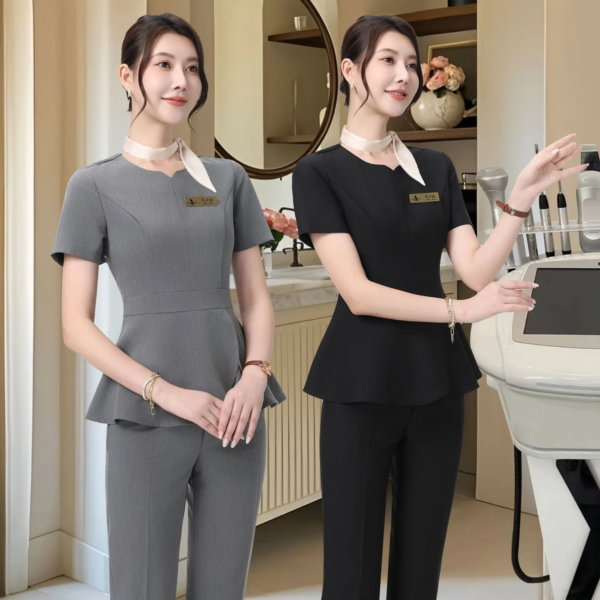 High-End Beauty Salon Women's Fashionable Technician Uniform Set Medical Aesthetics Plastic Surgery Front Desk Workwear