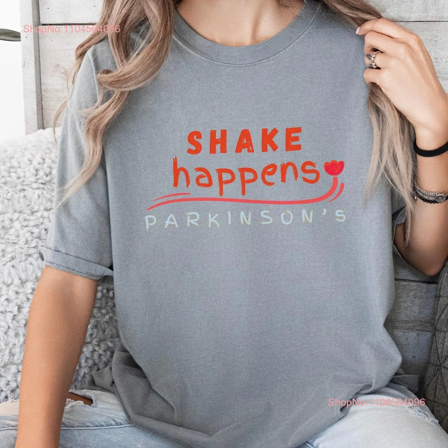 PARKINSONS T Shirt Shake Happens PD Awareness Cotton for Parkinson s Sufferer and Caregiver long or short sleeves