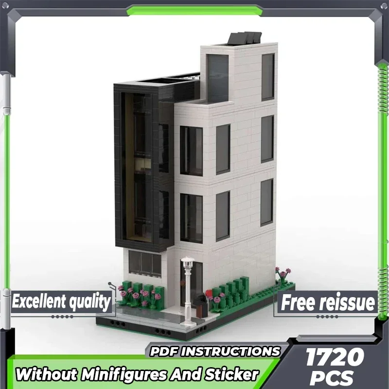 City Street View Model Moc Building Bricks Modern Townhouse Technology Modular Blocks Gifts Christmas Toys DIY Sets Assembly