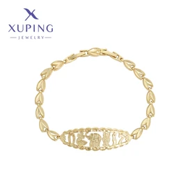 Xuping Jewelry Fashion Elegant Pattern Unique Shape Women's Bracelets Light Gold Color Birthday Christmas Gifts X000863625