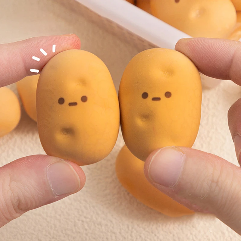 New Creative Simulation Food Eraser Potato-shaped Model Children's Homework Pencil Correction Eraser Unique Funny Eraser