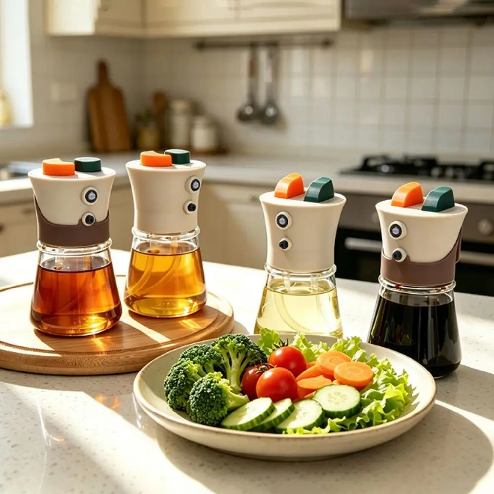 2 in 1 Spray and Pour Oil Bottle No Dripping Leak-proof Oil Dispenser and Sprayer Transparent Mini Kitchen Sauce Bottles Cooking