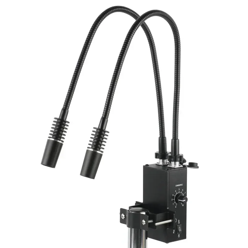 6W 6500K Podwójna lampa LED na gęsiej szyi Regulowany oświetlacz punktowy do mikroskopu stereo Przemysł Kamera wideo HDMI USB VGA