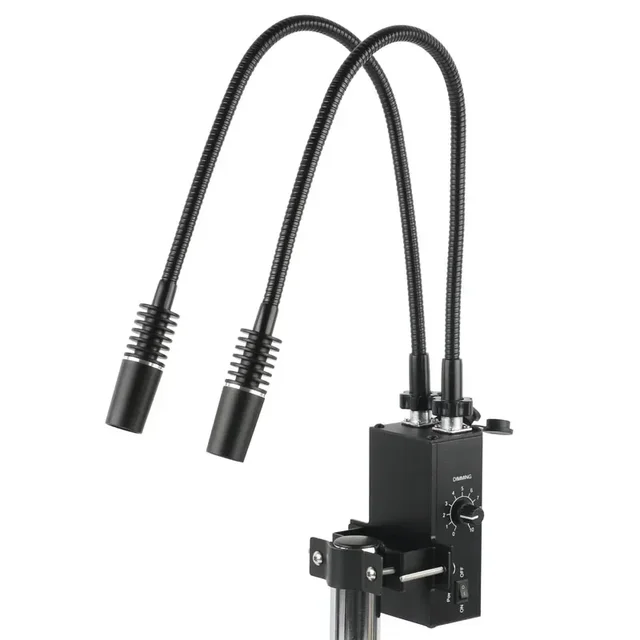 6W 6500K Podwójna lampa LED na gęsiej szyi Regulowany oświetlacz punktowy do mikroskopu stereo Przemysł Kamera wideo HDMI USB VGA