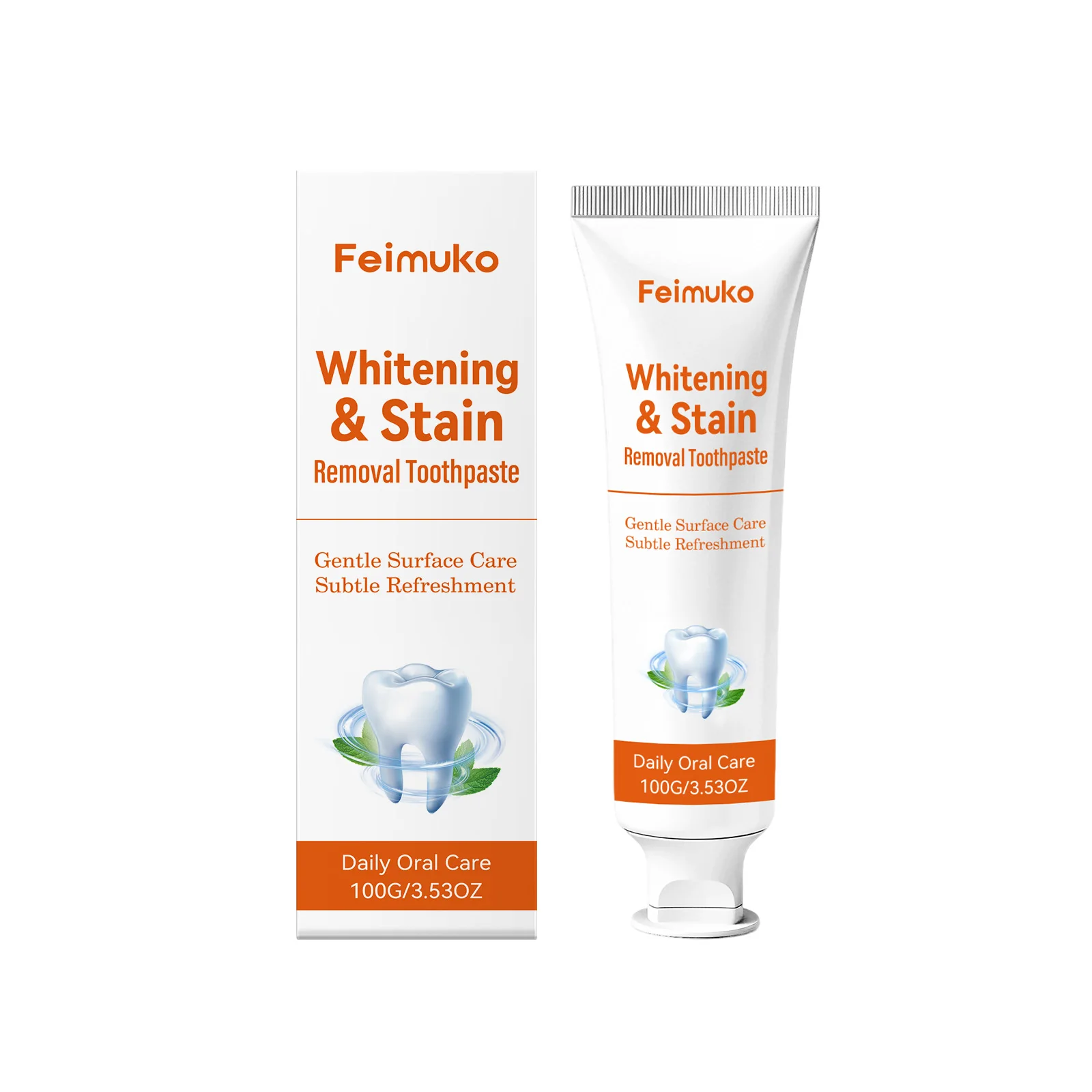 Feimuko Teeth Whitening Toothpaste Remove Reduce Plaque Tartar Gentle Cleaning Oral Brighten Teeth Daily Dental Care Toothpaste