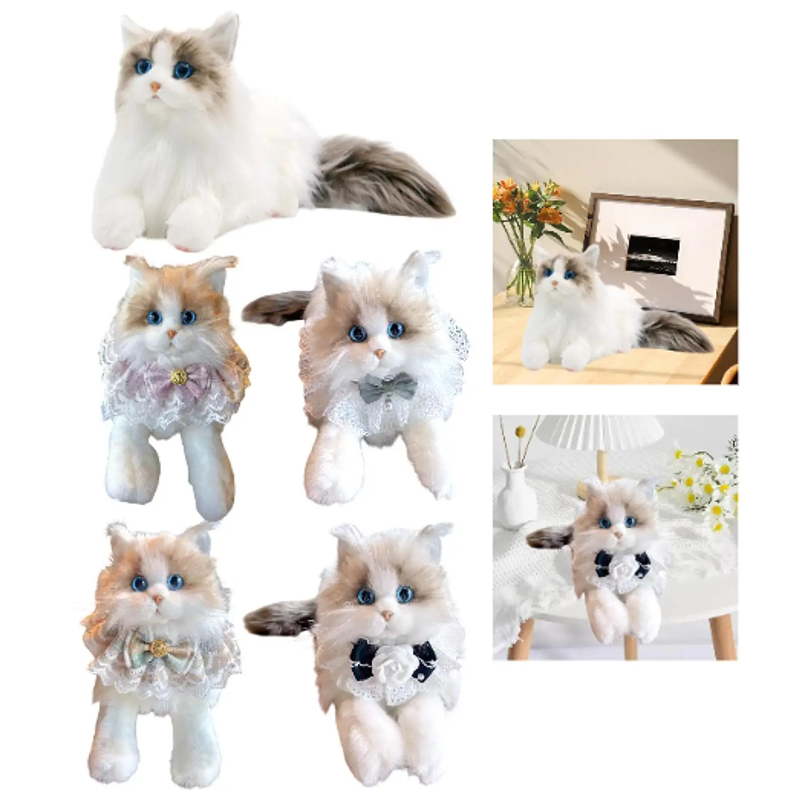 

Реалистичная тряпичная кукла-кошка, мягкая плюшевая кукла-кошка для любителей кошек, детей