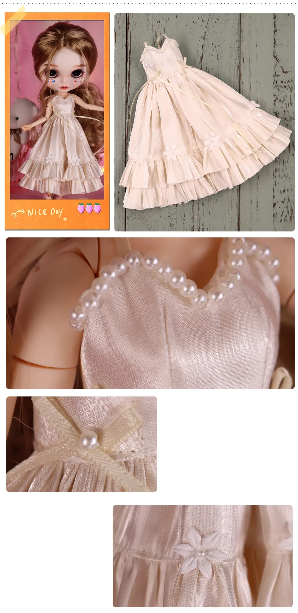 Outfits für Blyth Puppe Abendkleid Elegant Anzug 1/6 BJD ICY DBS ANIME GIRL OB24 – Detail 5