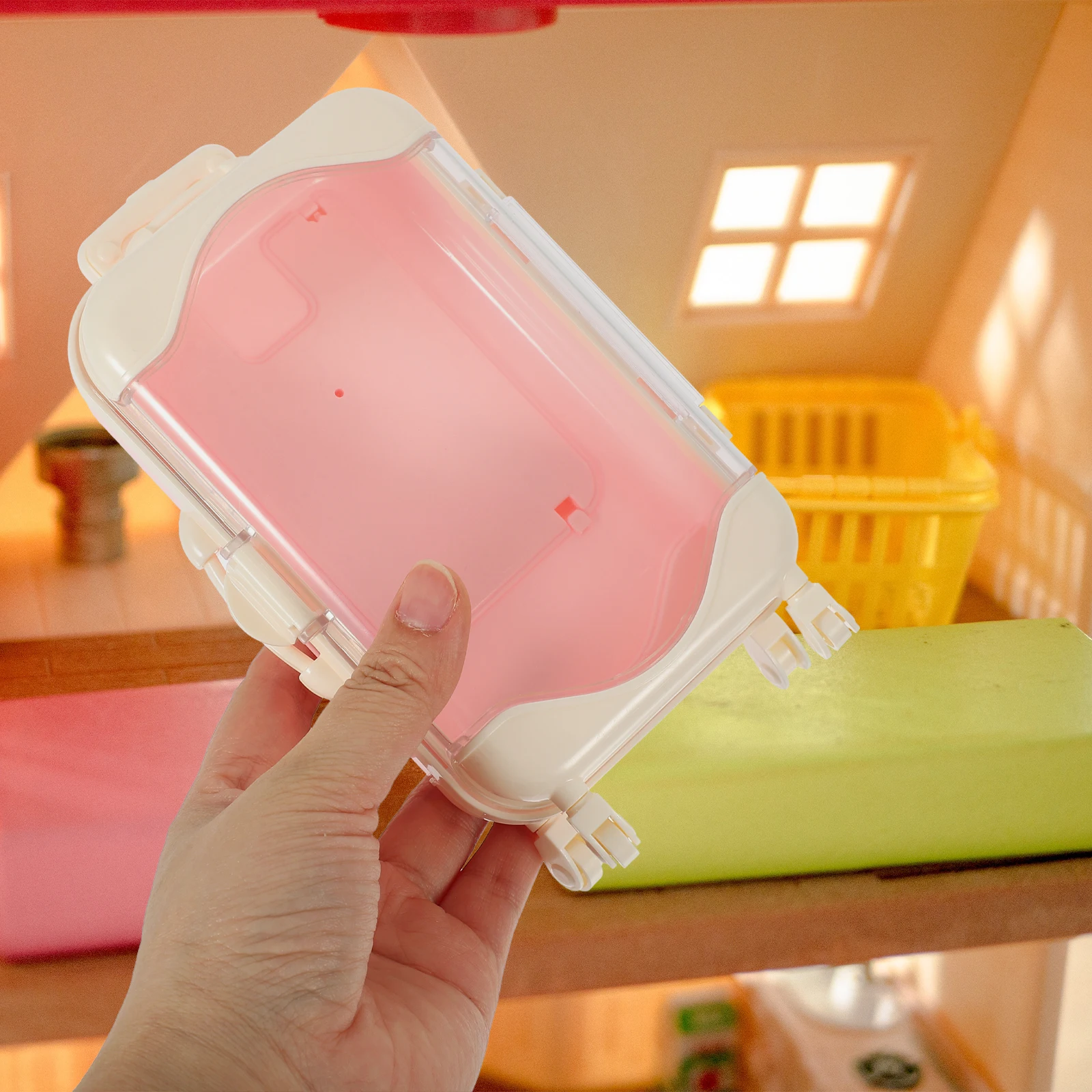 Mala em miniatura caixa de bagagem para mini casa crianças titular armazenamento do bebê fingir jogar acessórios criança playhouse fino