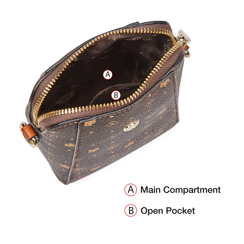 FOXER-Mini sac à bandoulière monogramme vintage pour femme, sac pour téléphone portable, sac messager en PVC, cadeau pour femme, amoureux, fille