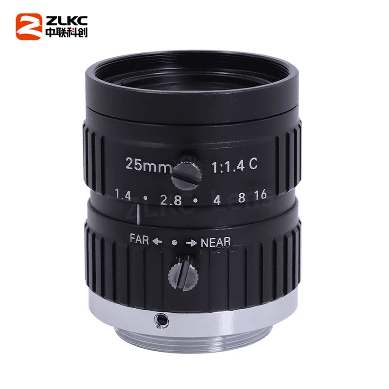 HD 25mm Lens 5MP C Mount Lens 2/3 Inch IMX178 IMX226 Sensor Manual Iris Machine Vision Low Distortion CCTV Lens for Camera