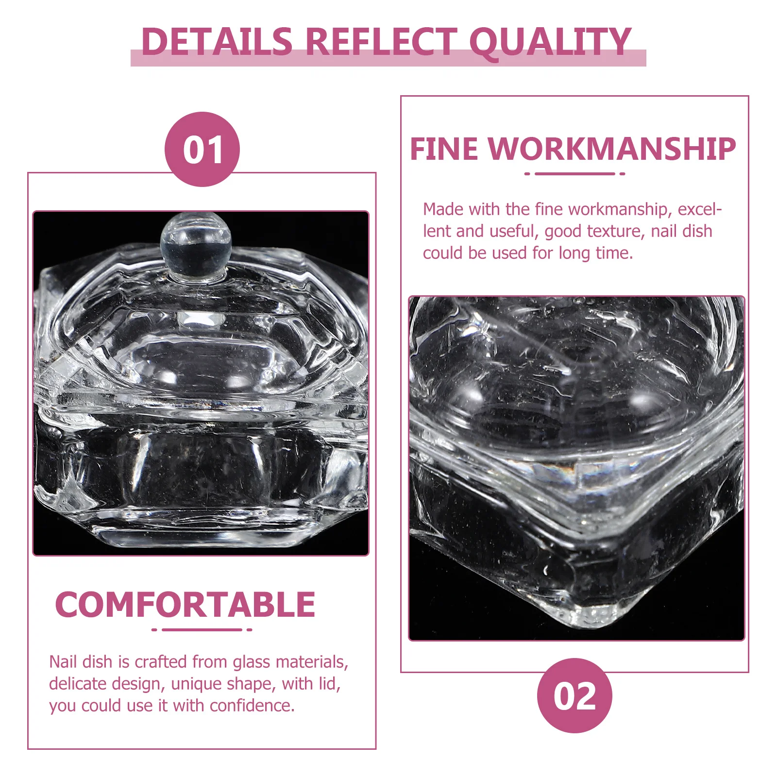 

glass jar nail dish with lid Nail Manicure Tools nail art accessories acrylic nail supplies acrylic nail tools