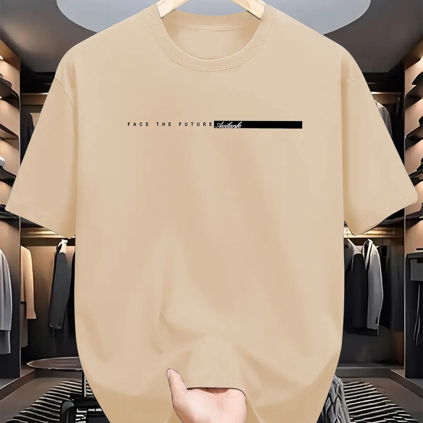 تي شيرت رجالي موضة الصيف ماركة 100% قطن نسخة فضفاضة غير رسمية رسالة مطبوعة طاقم الرقبة قصيرة الأكمام شارع العليا