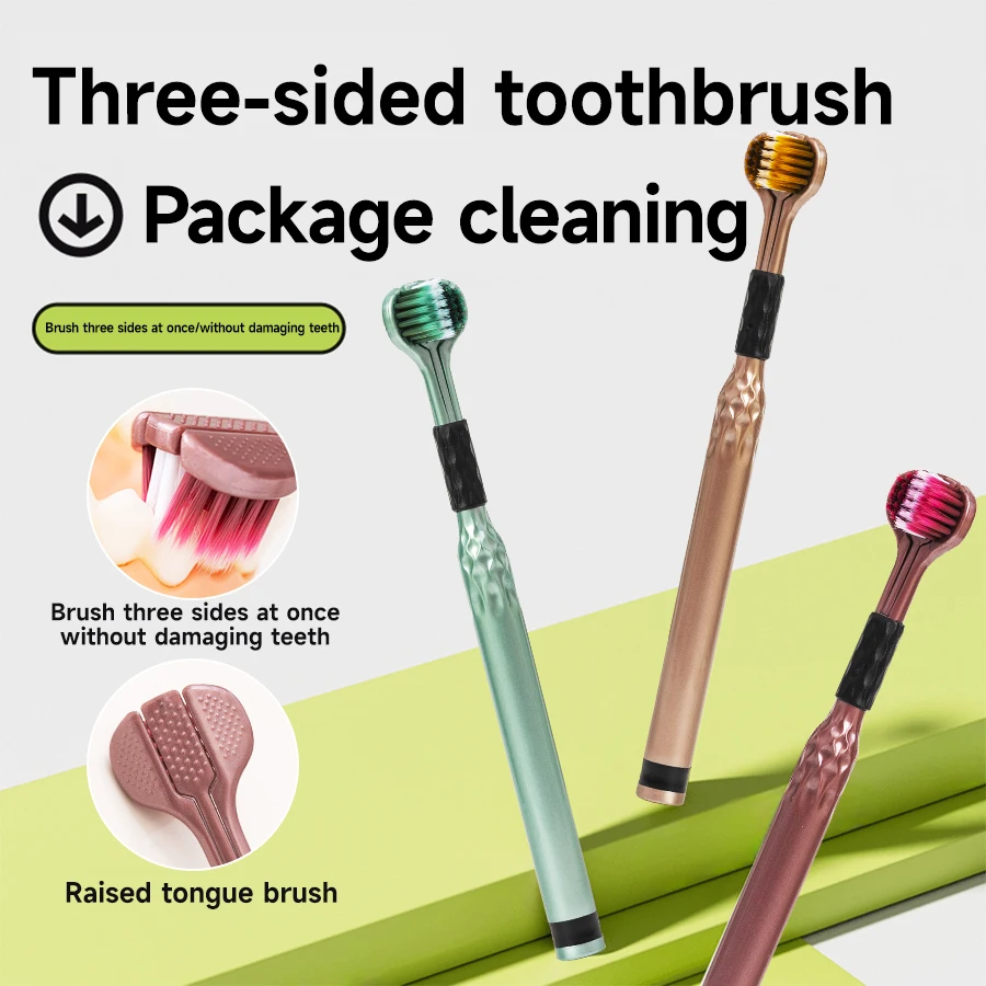 3D Three-Sided Manual Toothbrush U-Shaped Soft Bristle Design Efficient Comprehensive Oral Cleaning for Adults Couples Daily Use