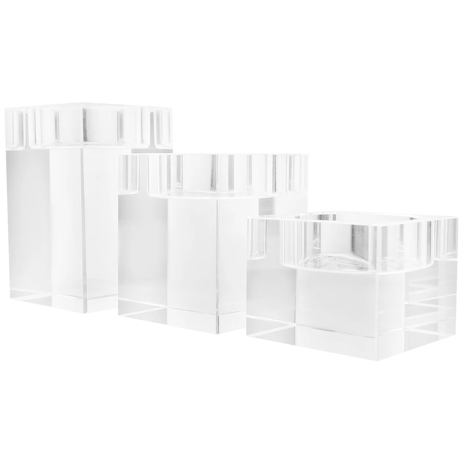 

3Pcs Crystal Tealight Holders Small Votive Stands for Romantic Home Office Bathroom Kitchen Living Room Decor Use
