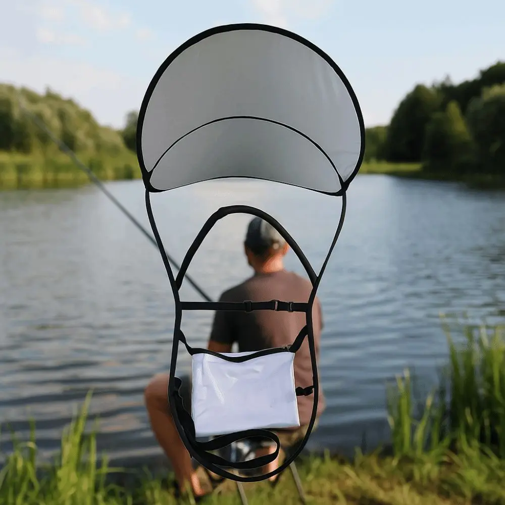 

Large Fishing Umbrella Hat Sun Protection Foldable Backpack Sunshade Board Wide Brim Hands Free Double Shoulder Umbrella