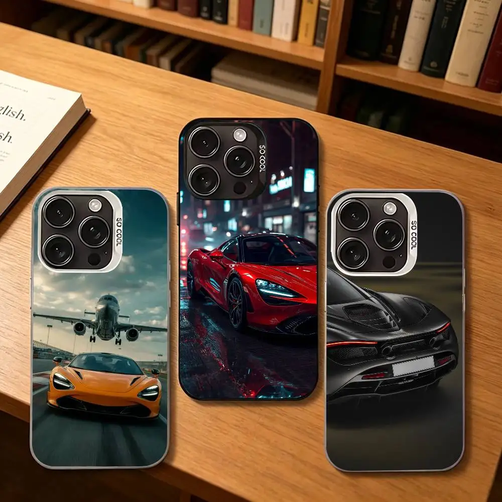 Чехол для телефона Butterfly Car 720s для iPhone 17, 16, 15, 14, 13, 12, 11 Plus, Pro Max, XS, цветное серебряное покрытие